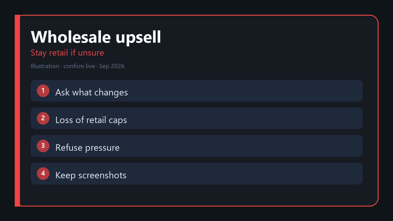 Retail CFD trader refusing wholesale leverage upsell